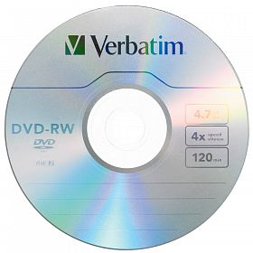 DVD+RW Verbatim 4.7 Gb перезап.2-4х slim color